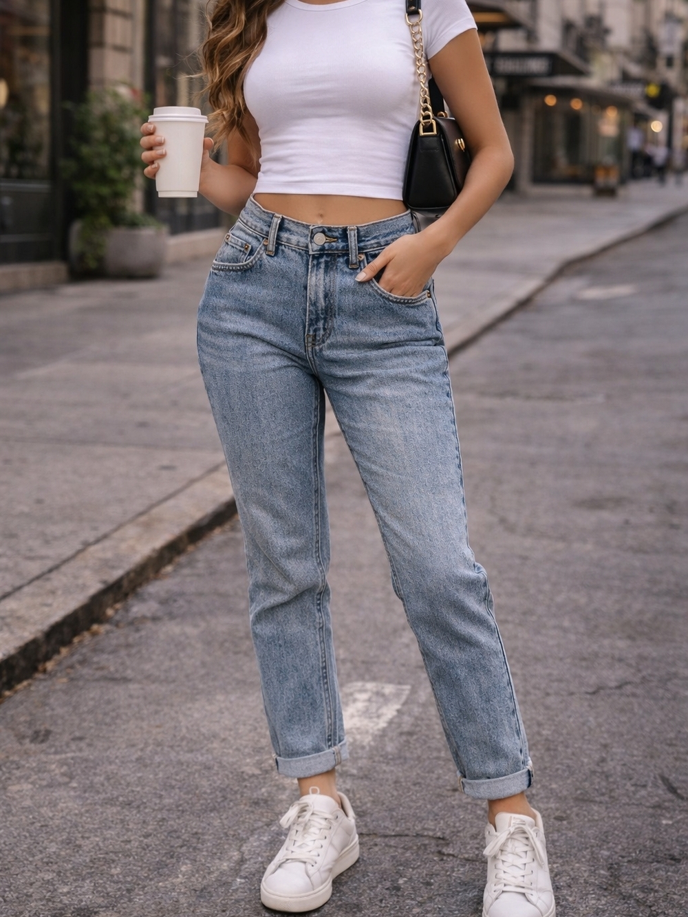 Vintage Lee High Waist Mom Jeans – Size 11 MED – Light Wash Denim – Made in USA